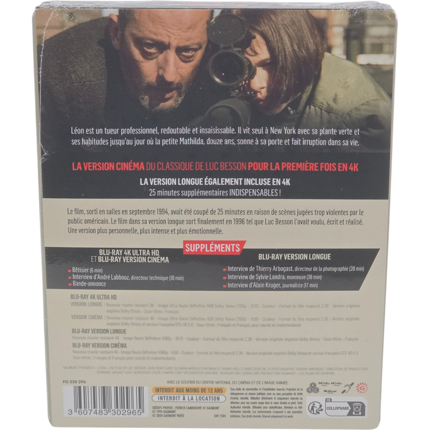 Leon Director's Cut  4K Ultra HD + Blu-ray SteelBook version cinéma  Zone B