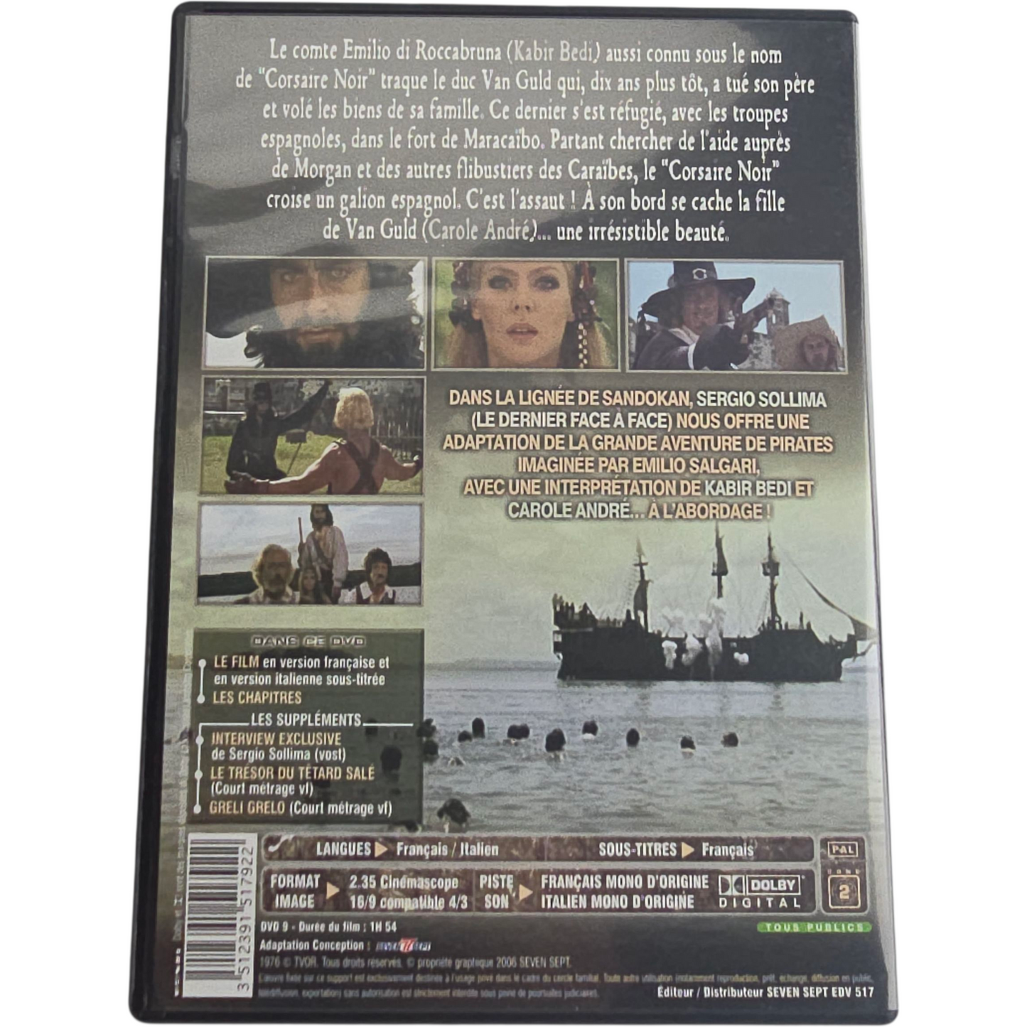 Le Corsaire Noir  DVD Digipack Version remasterisée Kabir Bedi  Zone B