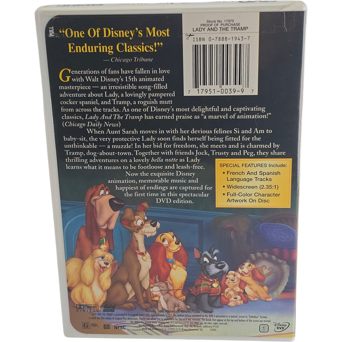 Lady and the Tramp DVD Disney Classic Collection Zone 1 US Import