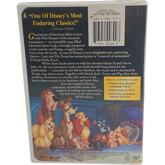 Lady and the Tramp DVD Disney Classic Collection – Zone 1 US