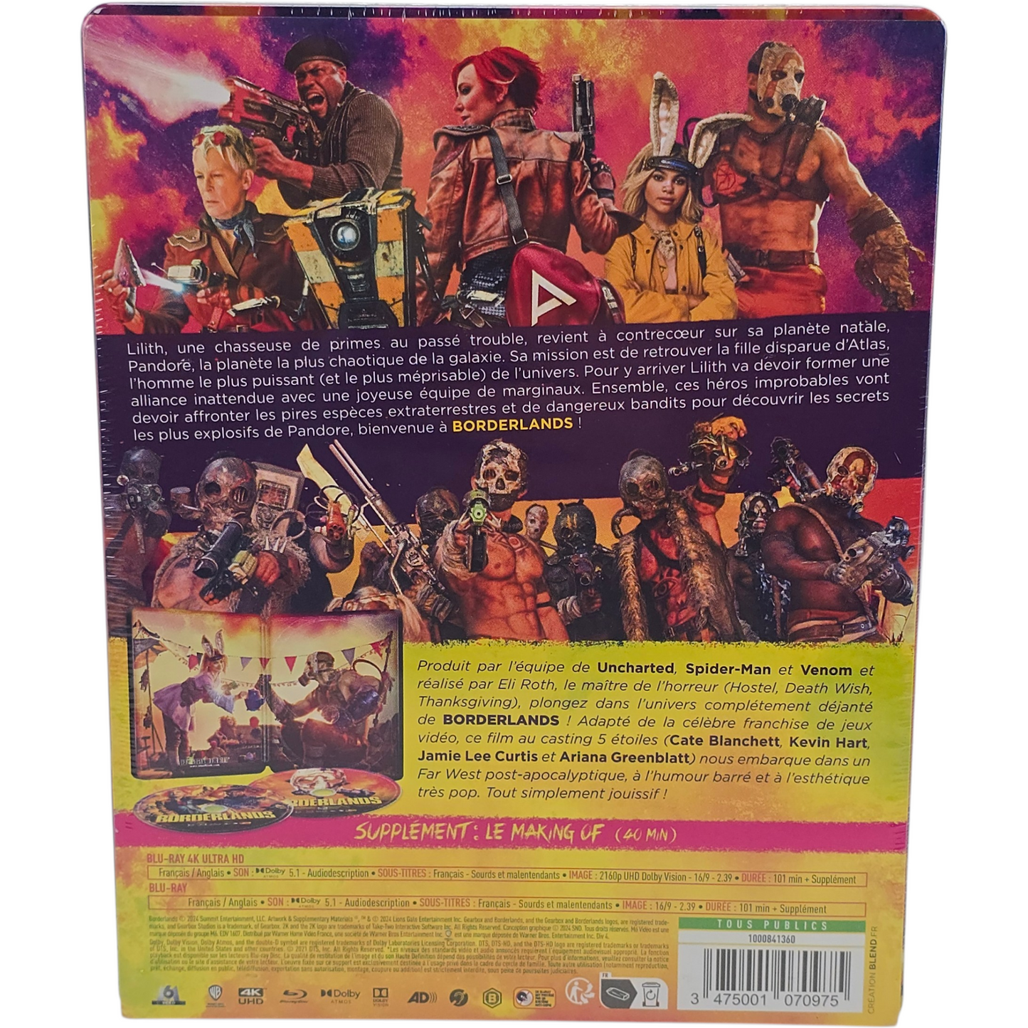 Borderlands SteelBook 4K Ultra HD + Blu-ray Cate Blanchett, Kevin Hart Rigion B