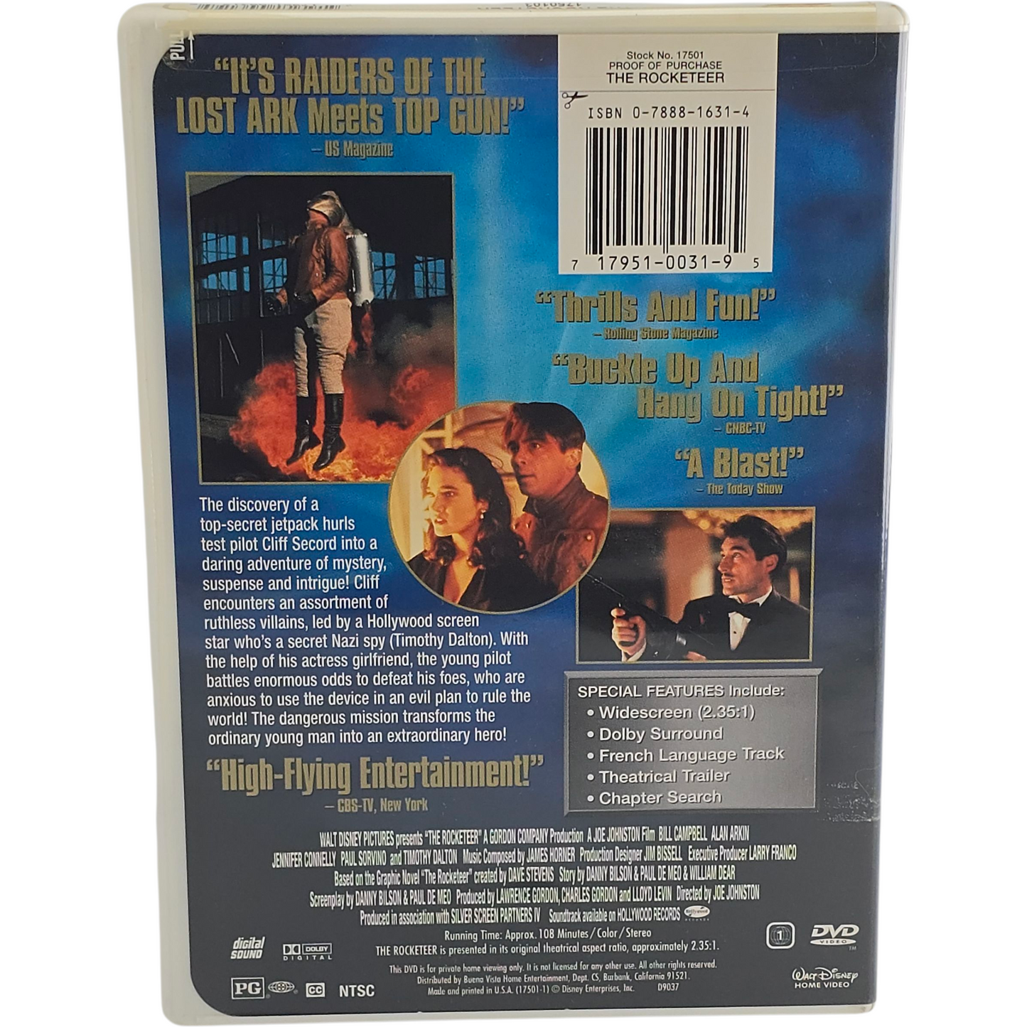 The Rocketeer DVD Limited Edition Disney Buena Vista Zone 1 US Import