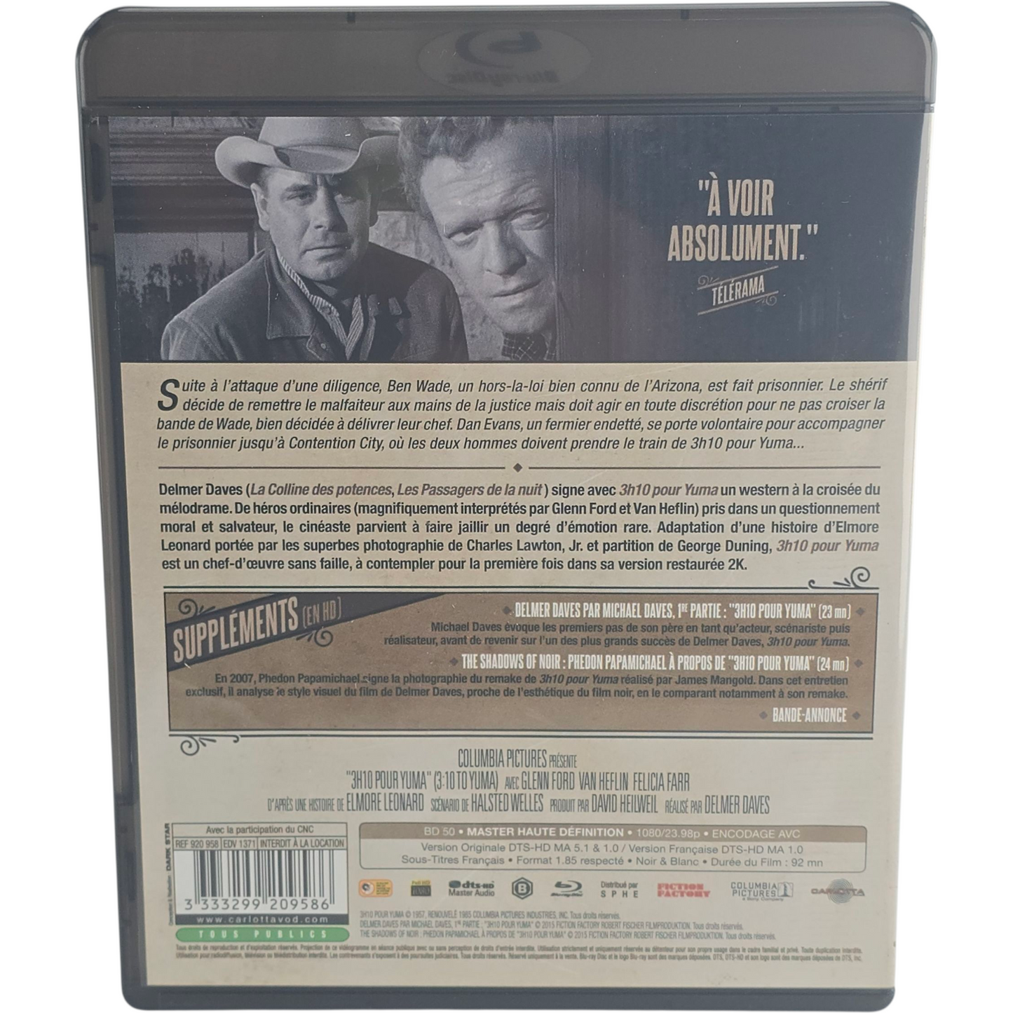 3h10 Pour Yuma Blu-ray  Delmer Daves Avec Richard Jaeckel  Zone B