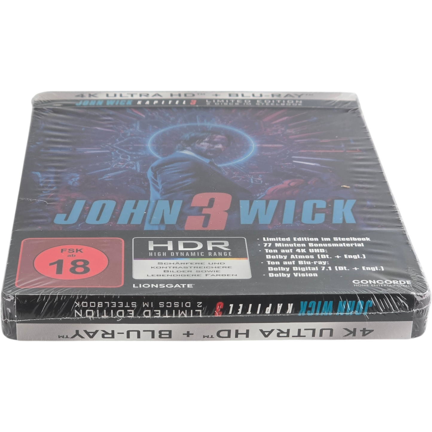 John Wick: 3 Parabellum SteelBook 4K Ultra HD + Blu-ray Keanu Reeves Zone B[-18]
