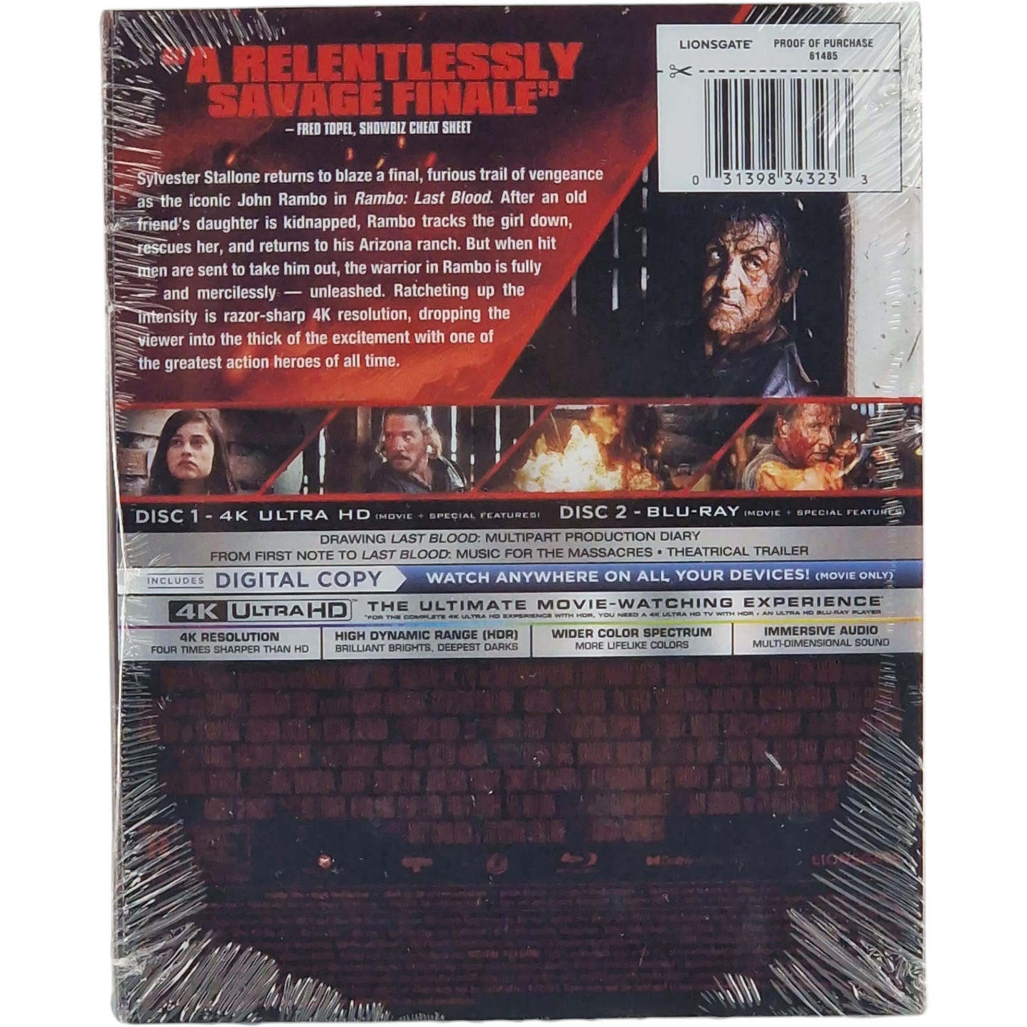 Rambo:Last Blood 4K Ultra HD + Blu-ray + Digital SteelBook Stallone Zone A  [-18]