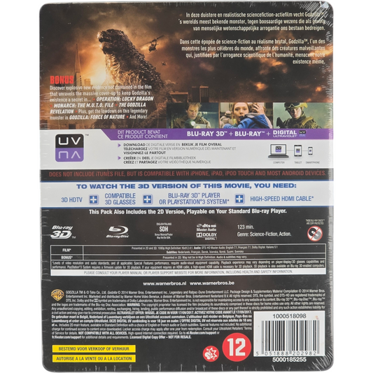 Godzilla SteelBook Blu-ray 3D + 2D Import Benelux VF 7.1 Gareth Edwards Kaiju