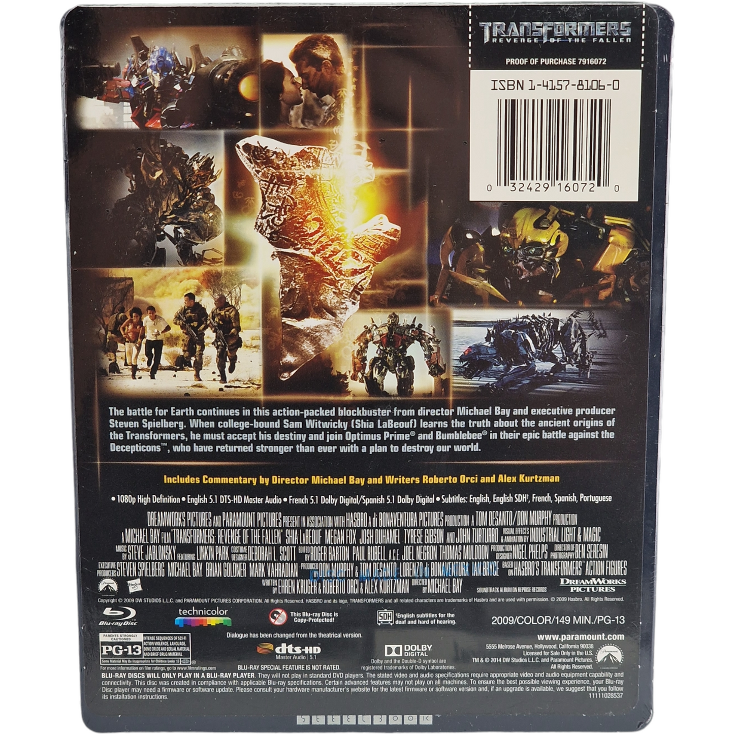 Transformers: Revenge of the Fallen Blu-ray SteelBook Best Buy Exclusive Zone A