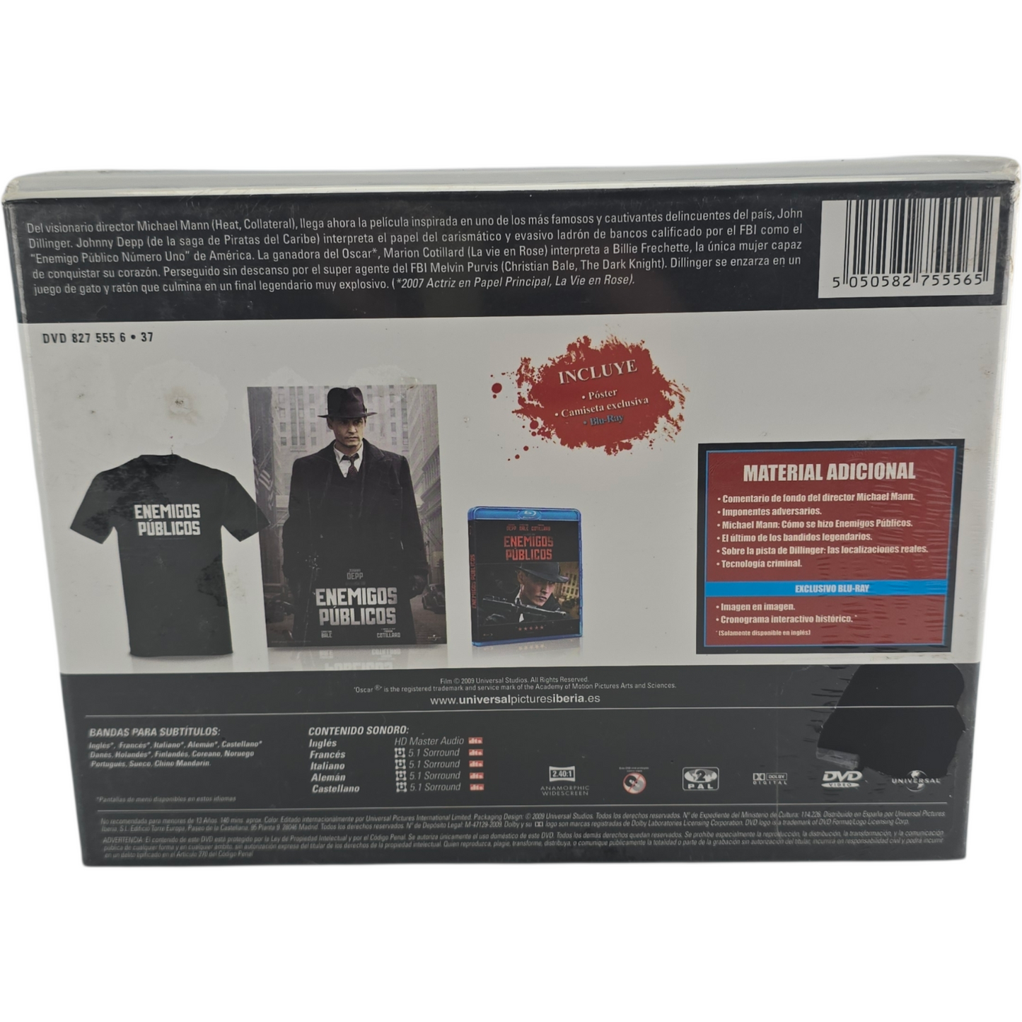 Public Enemies Blu-ray (film + bonus) + T-shirt collector + Poster Zone B