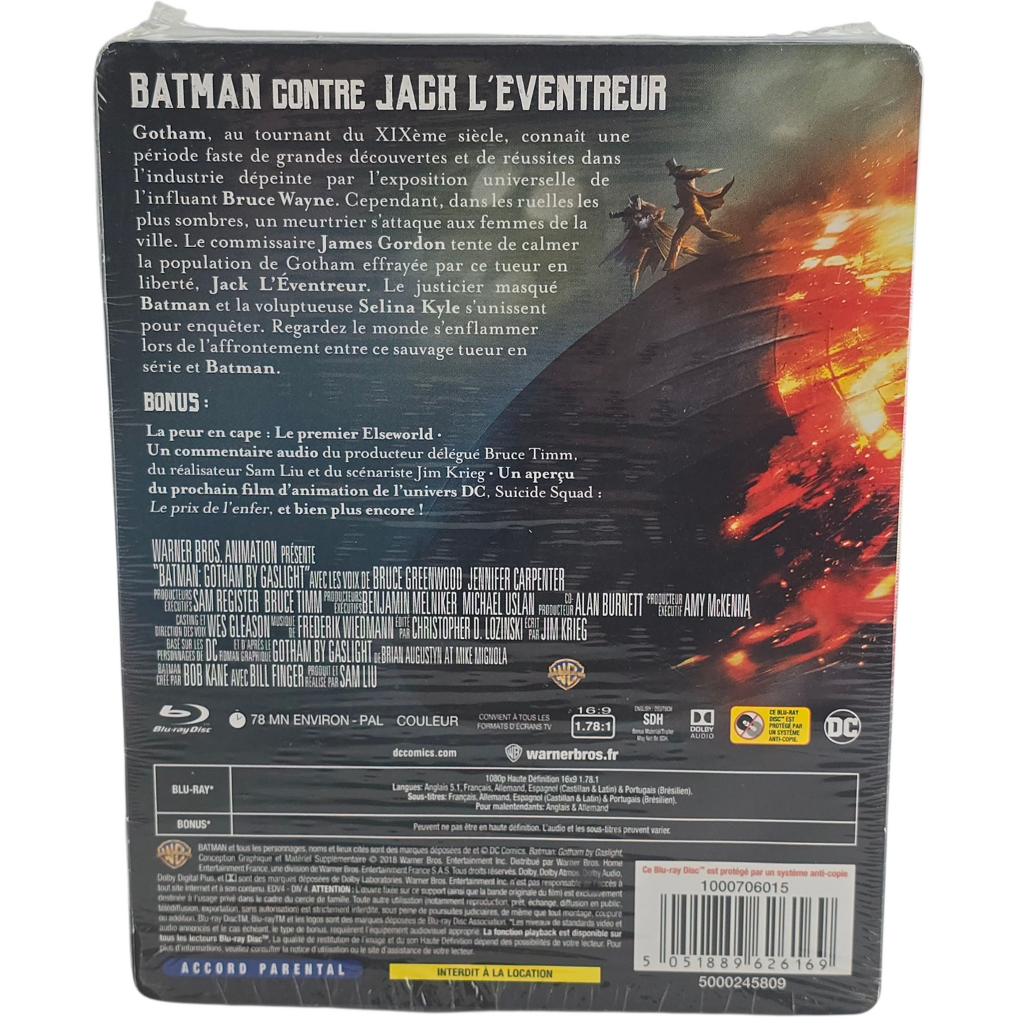 Batman: Gotham by Gaslight Blu-ray Steelbook Fnac édition Limitée Zone Libre