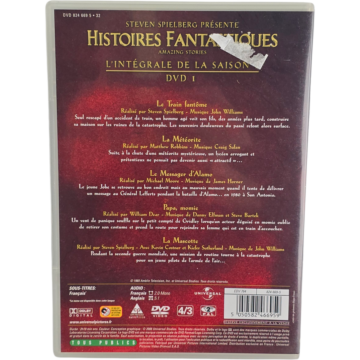 Histoires fantastiques Steven Spielberg L'intégrale 4 DVD de la saison 1  Zone 2
