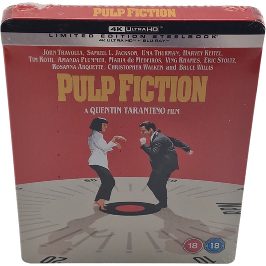Pulp Fiction SteelBook 4K Ultra HD+Blu-ray limité Zavvi Tarantino Travolta[-18]B