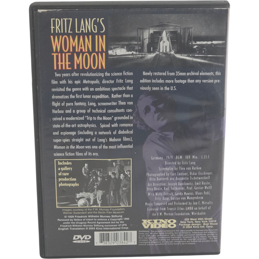 Woman in the Moon DVD Fritz Lang – Zone 1