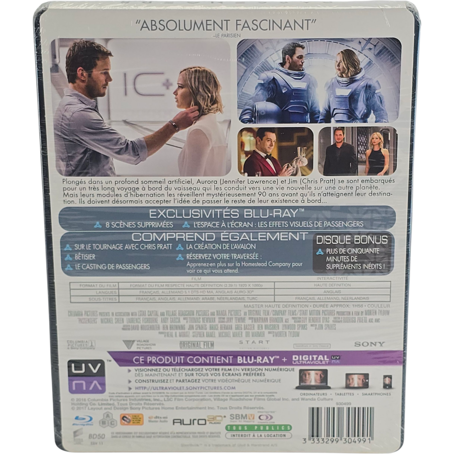 Passengers Blu-ray Steelbook Débossé Édt Ltd Jennifer Lawrence,Chris Pratt B