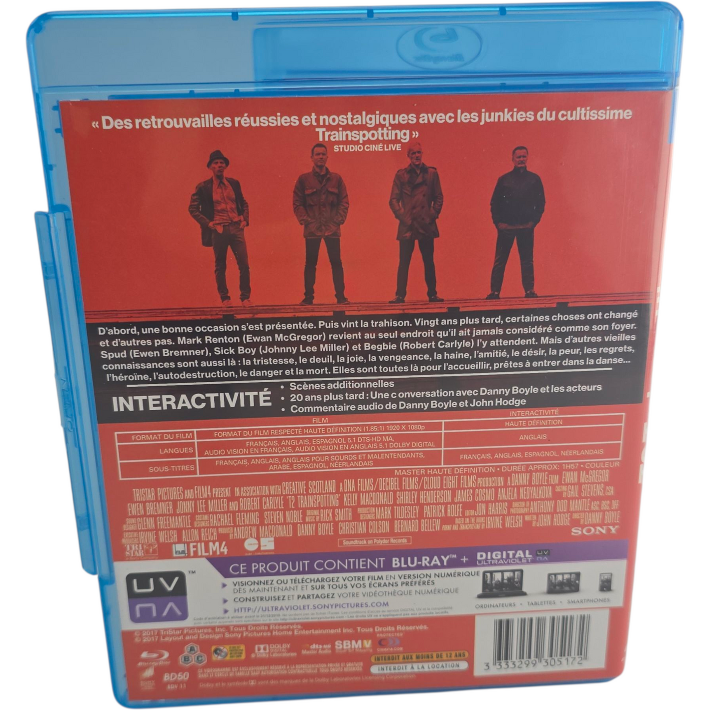 T2 Trainspotting Blu-ray Danny Boyle Avec Ewan McGregor Zone B