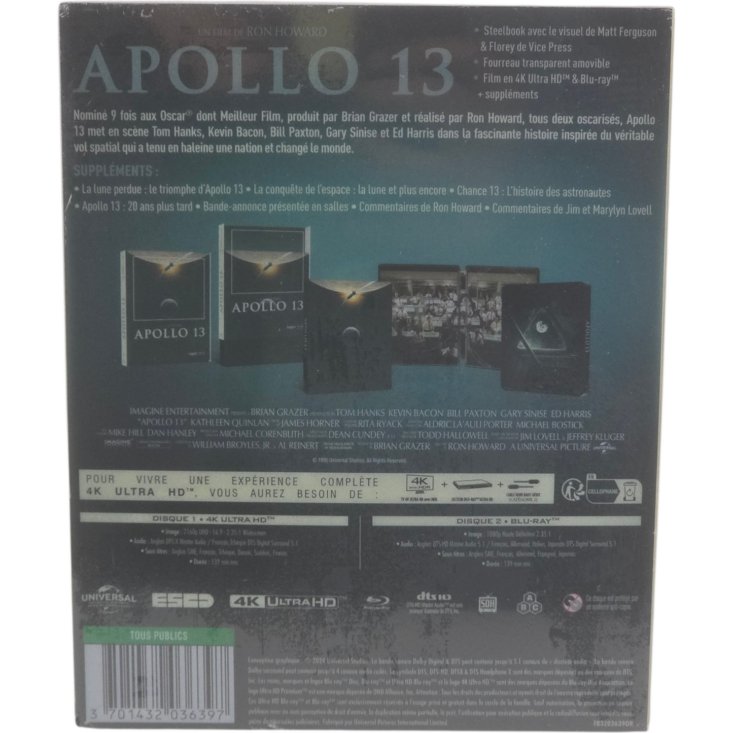 Apollo 13 SteelBook 4K Ultra HD + Blu-ray  the Vault édition  B