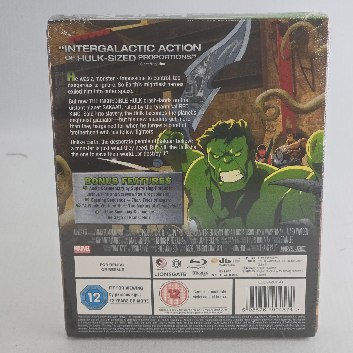 Planet Hulk Blu-ray SteelBook Blu-ray Zavvi Tirage limité 2000 Ex Zone B