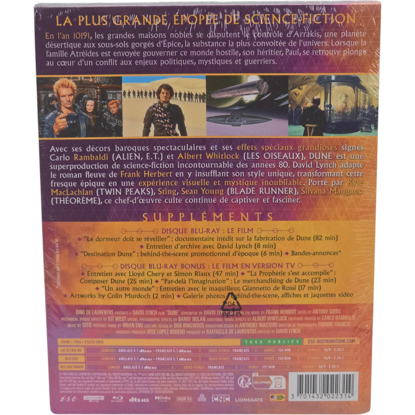 Dune Steelbook 4K UHD + Blu-ray  Édt Ltd Collector David Lynch  B