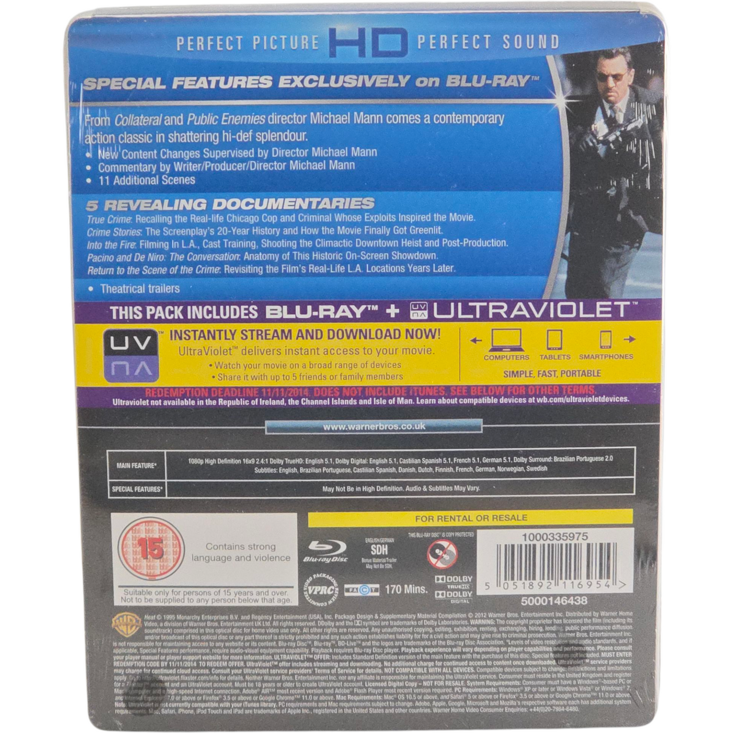 Heat Blu-ray Steelbook Édition limitée Collection Premium 2012 Region Libre
