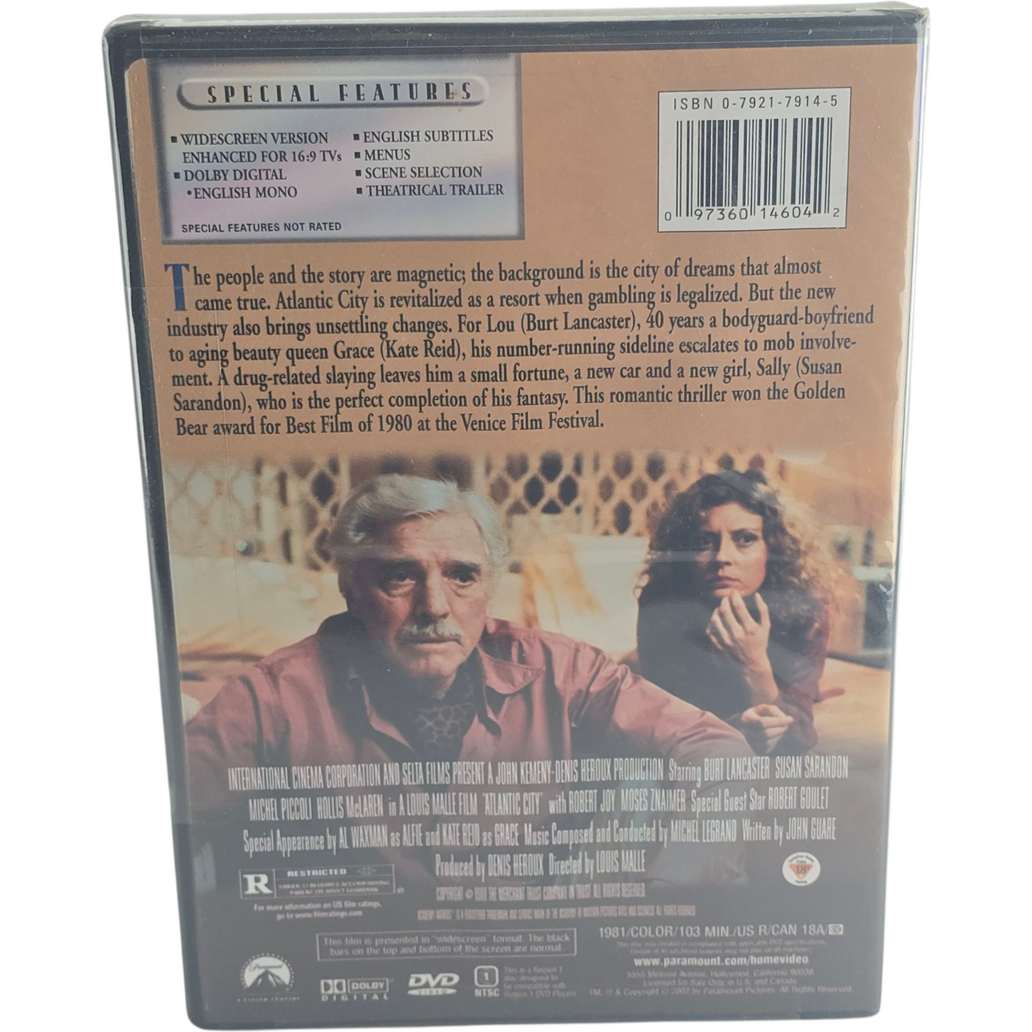Atlantic City DVD  Burt Lancaster, Susan Sarandon Zone 1 US Import