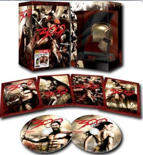 300 DVD Collector's Boîtier Collector avec figurine/masque spartiate Zone A