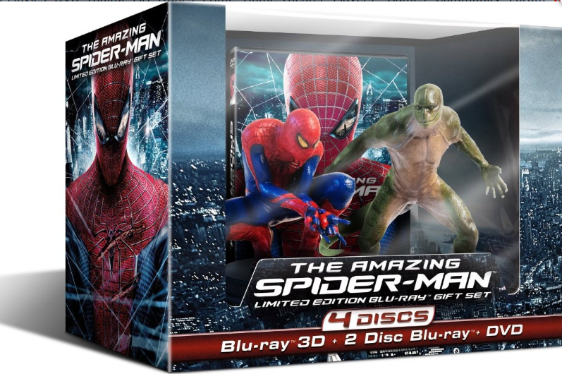 The Amazing Spider-Man 3D + 2D + DVD Collector Ltd Edt + Figurines  Zone 1