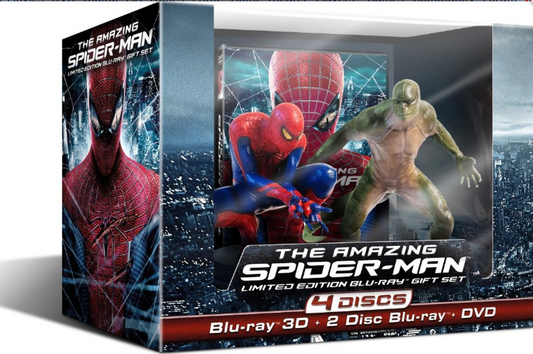 The Amazing Spider-Man 3D + 2D + DVD Collector Ltd Edt + Figurines  Zone 1