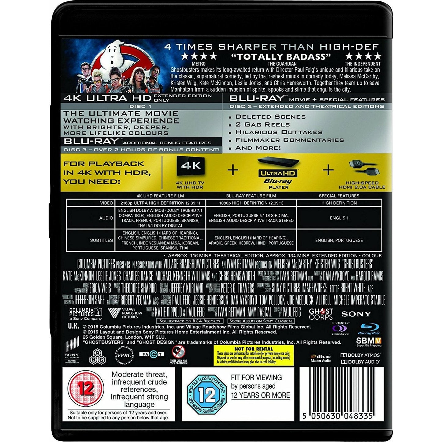 Ghostbusters: Answer the Call 4K Ultra HD + Blu-ray Paul Feig 2016 Région libre