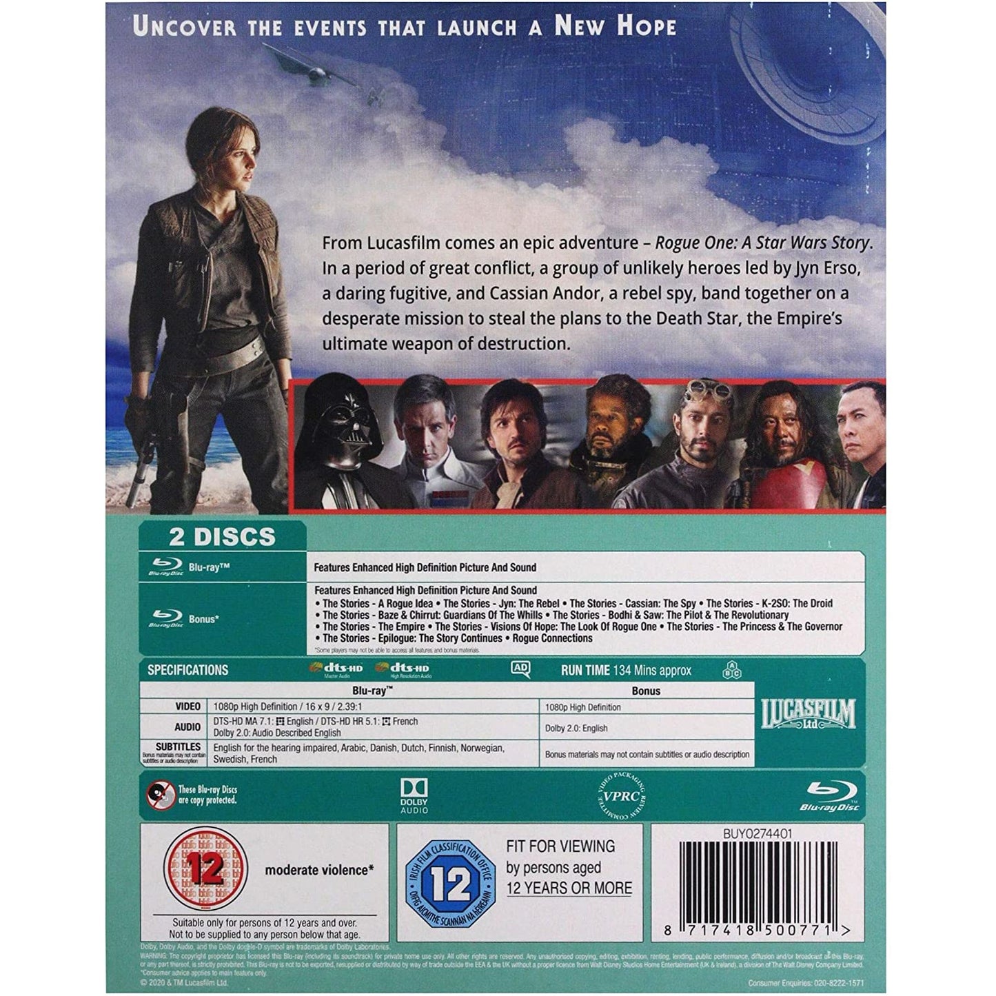 Rogue One: A Star Wars Story Blu-ray +étuit  [UK Import]  Version Française
