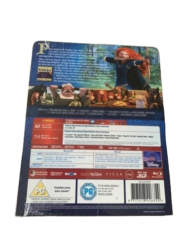 Brave Blu-ray 3D + Blu-ray SteelBook Disney Zavvi Edition limitée 2014 Region B
