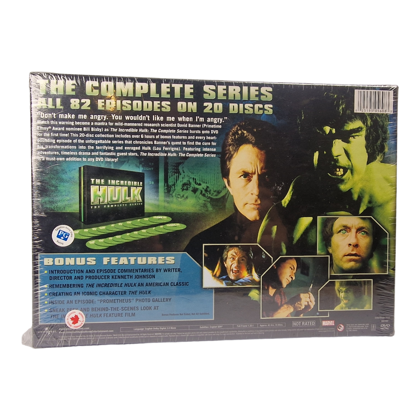 L'Incroyable Hulk : la série complète coffret  20 X DVD Canada Import Zone 1 VO Neuf