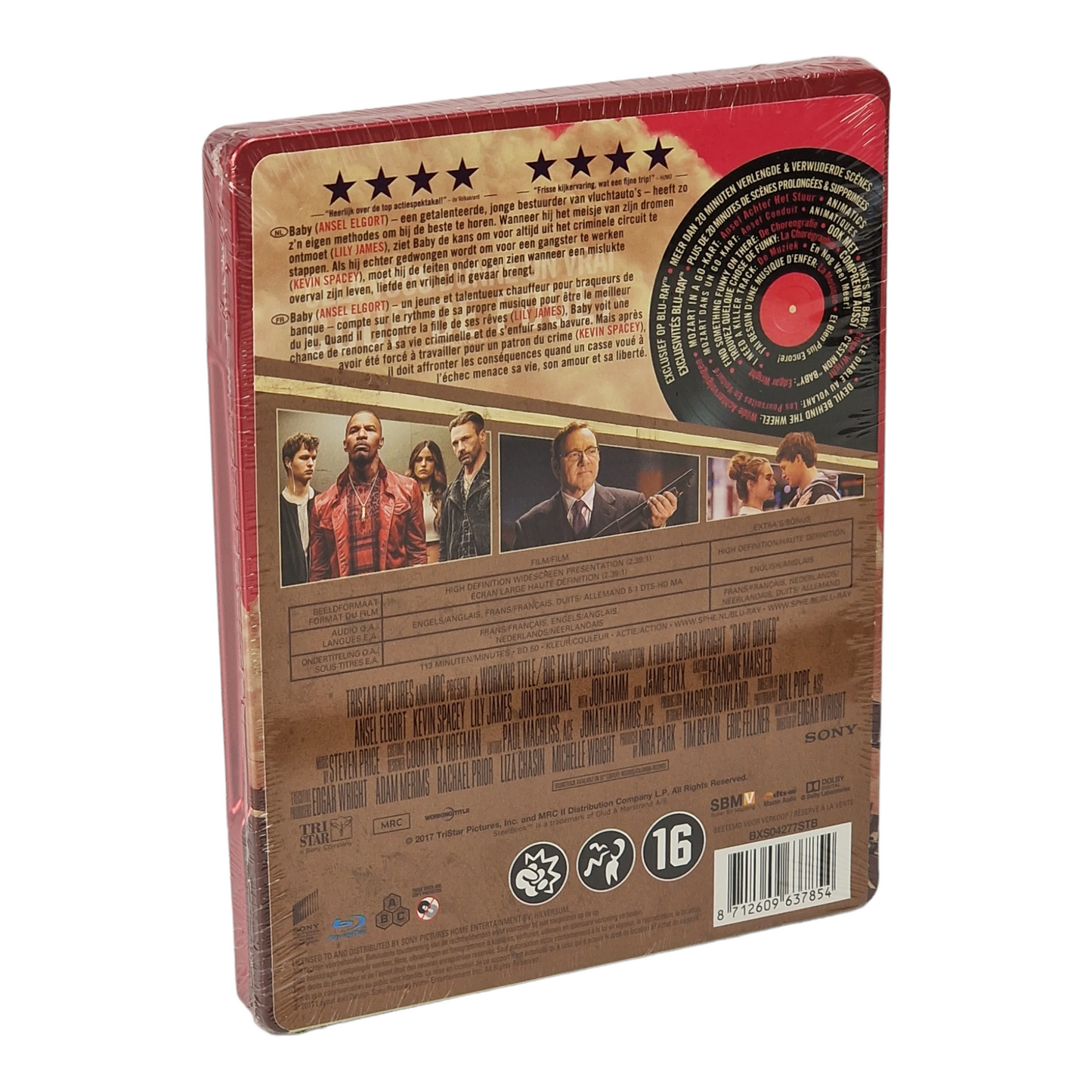 Baby Driver  Blu-ray + CD Steelbook édition Limitée  Kevin Spacey  2017 Zone B