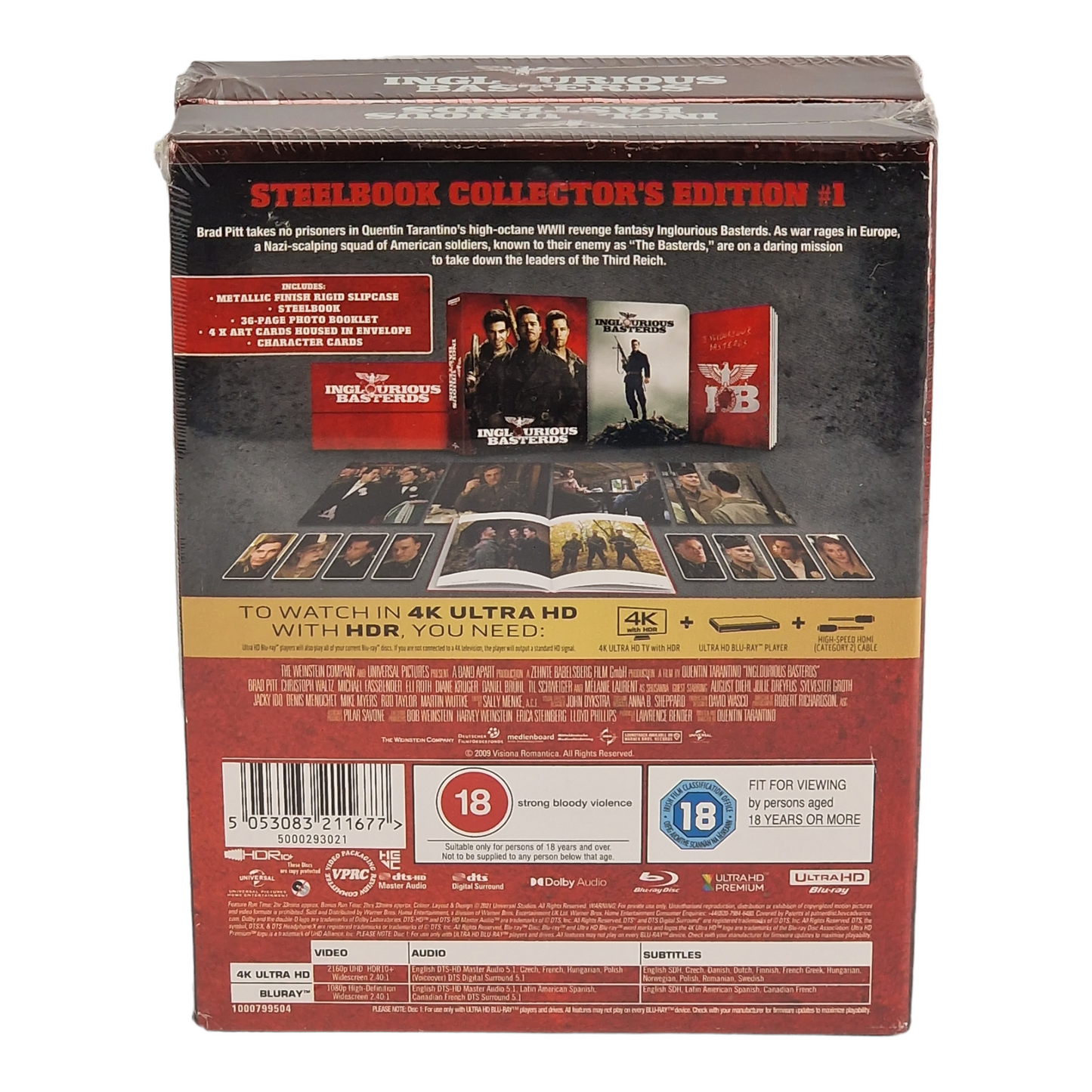 Inglourious Basterds 4K Ultra HD+Blu-ray SteelBook Collector Zavvi Zone B [-18]
