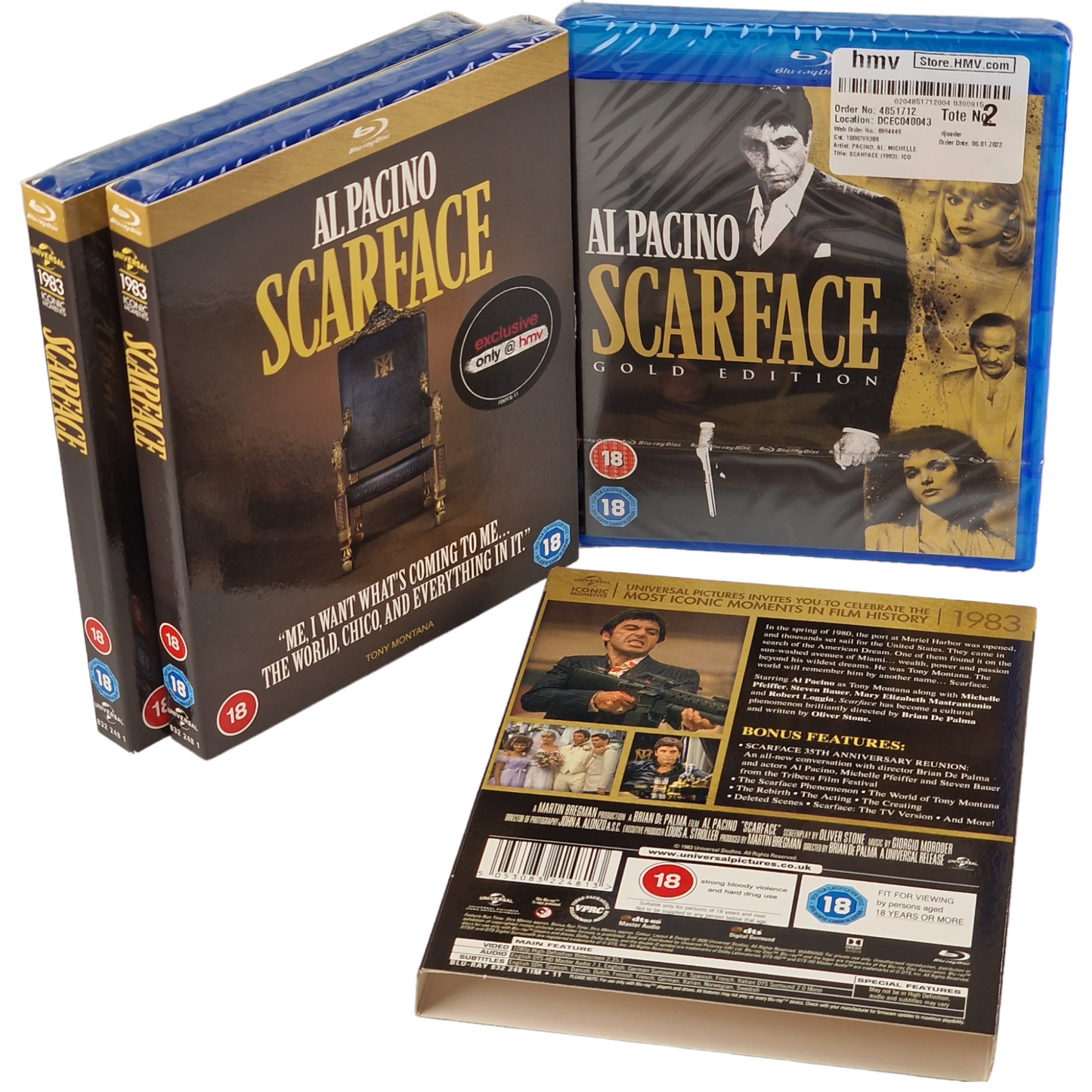 Scarface Blu-ray Exclusivité HMV / Moments emblématiques Zone Free __  VF