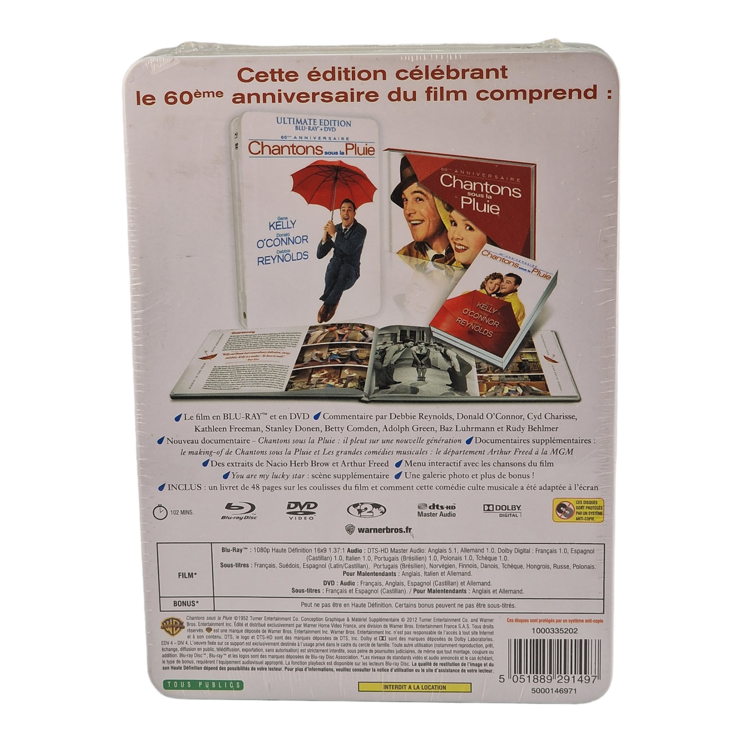 Singin' in the Rain Blu-ray MetalPak Chantons sous la pluie 2012 Gene Kelly  B