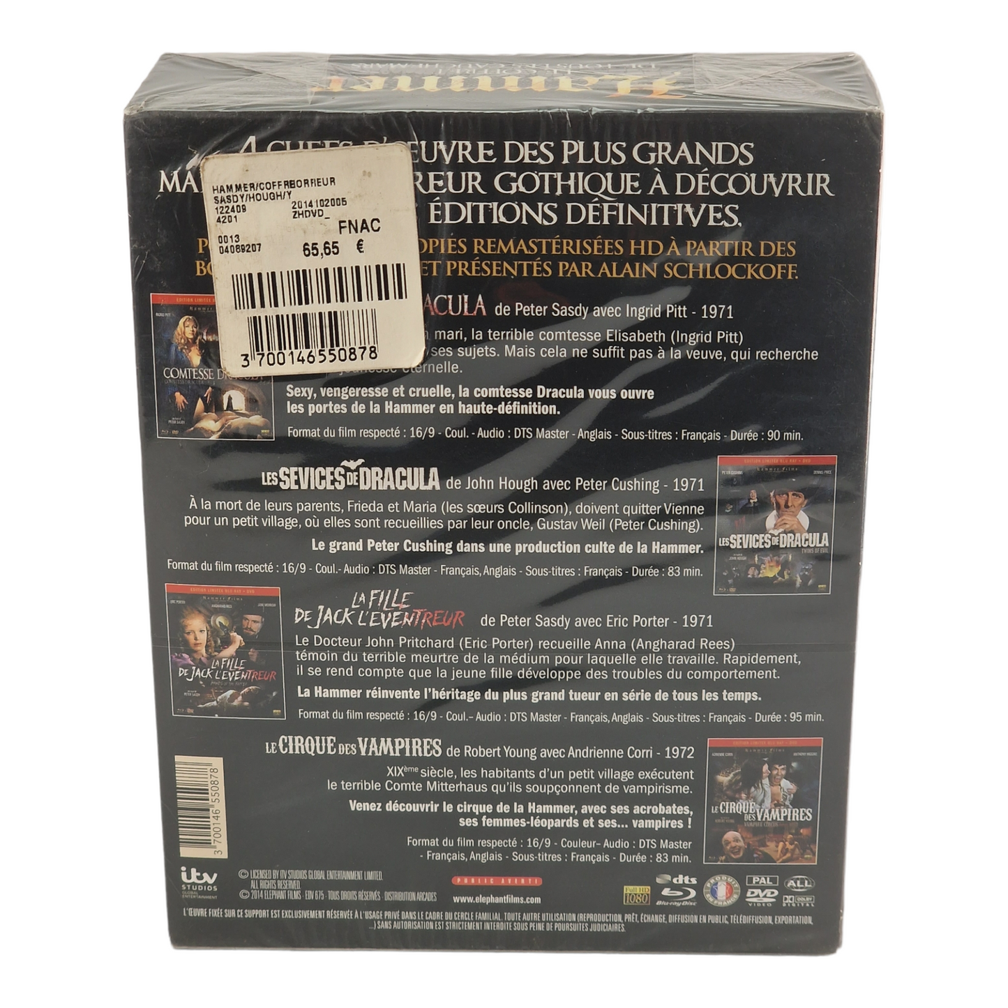 Hammer Blu-ray 4 films Le Coffret de tous les Cauchemars 2014 Peter Sasdy Zone B
