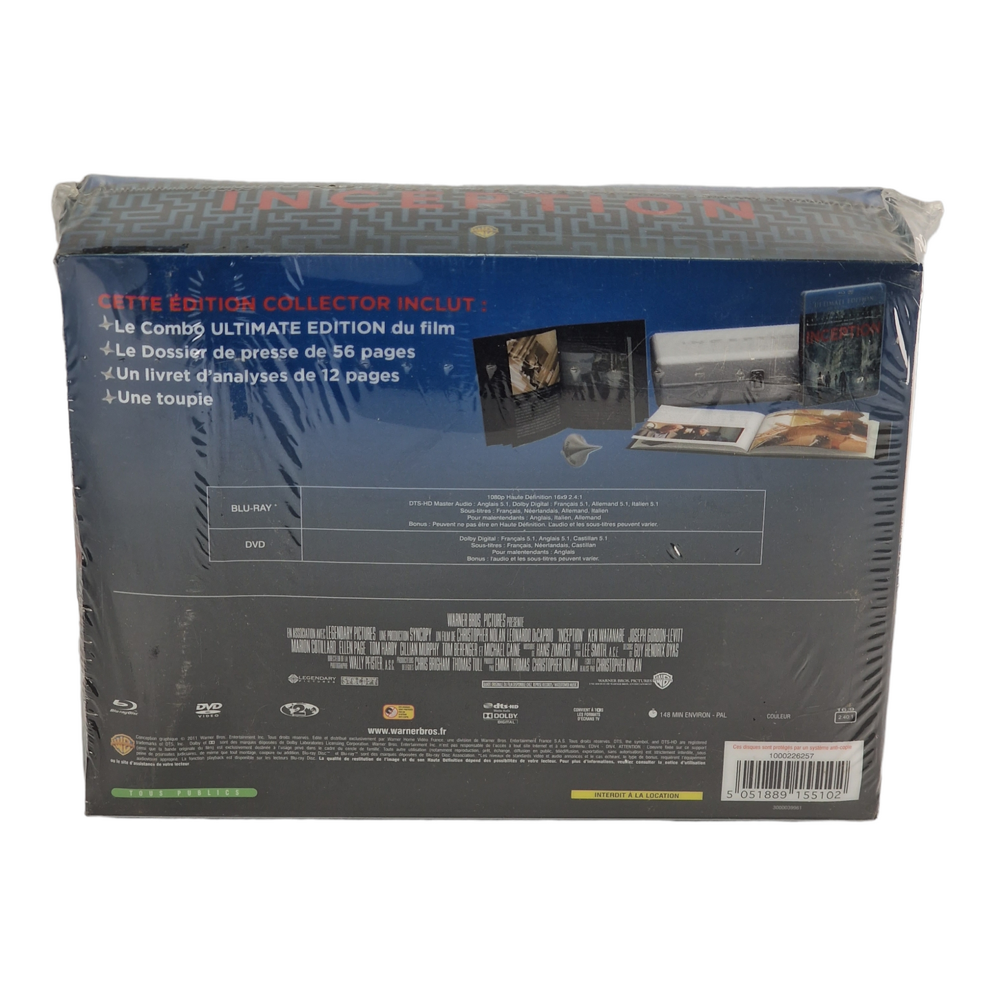 Inception Blu-ray Mallette Édition Limitée Blu-ray +DVD +Digital DiCaprio 2011
