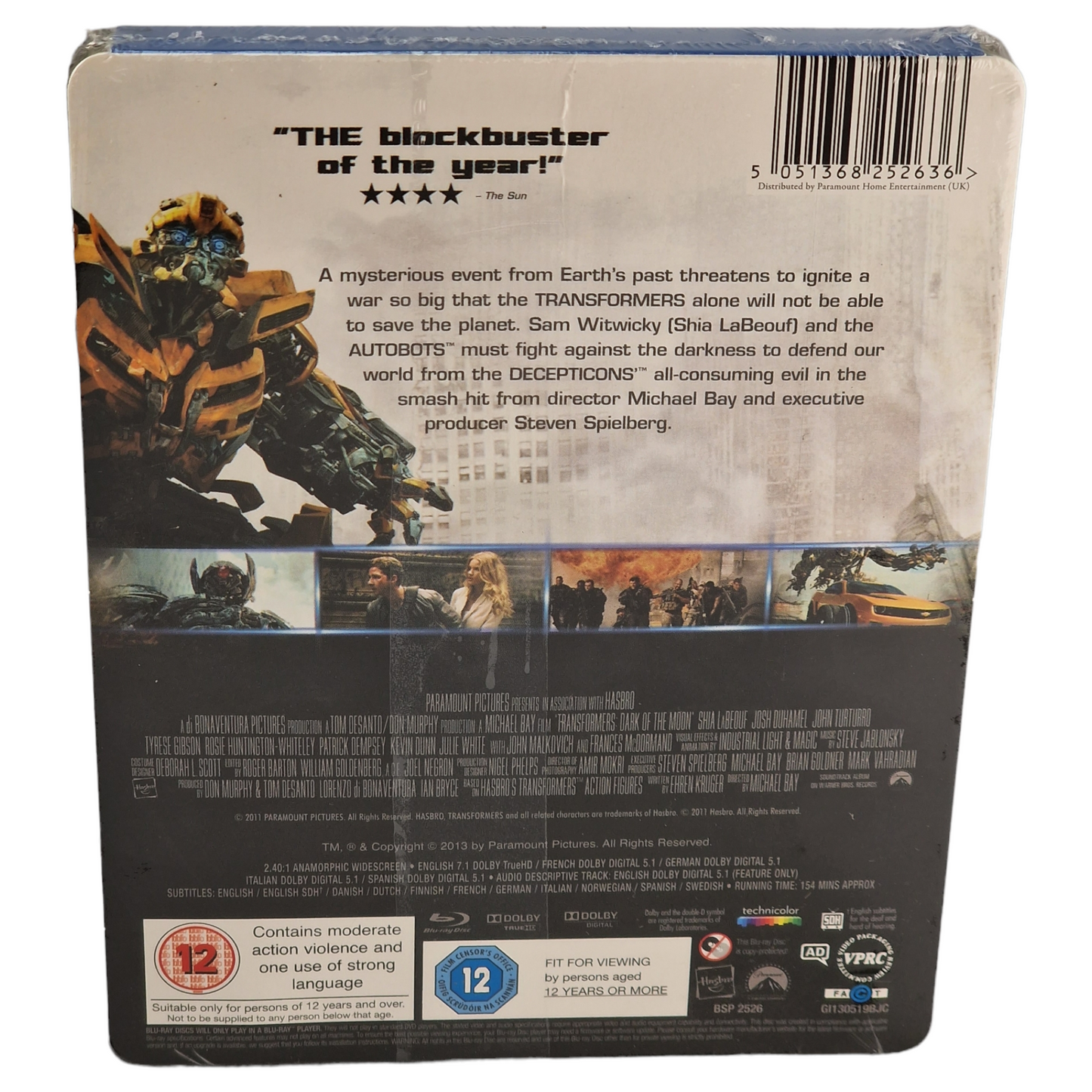Transformers:Dark of the Moon SteelBook Débossé Blu-ray Zavvi limité 2013 Zone B