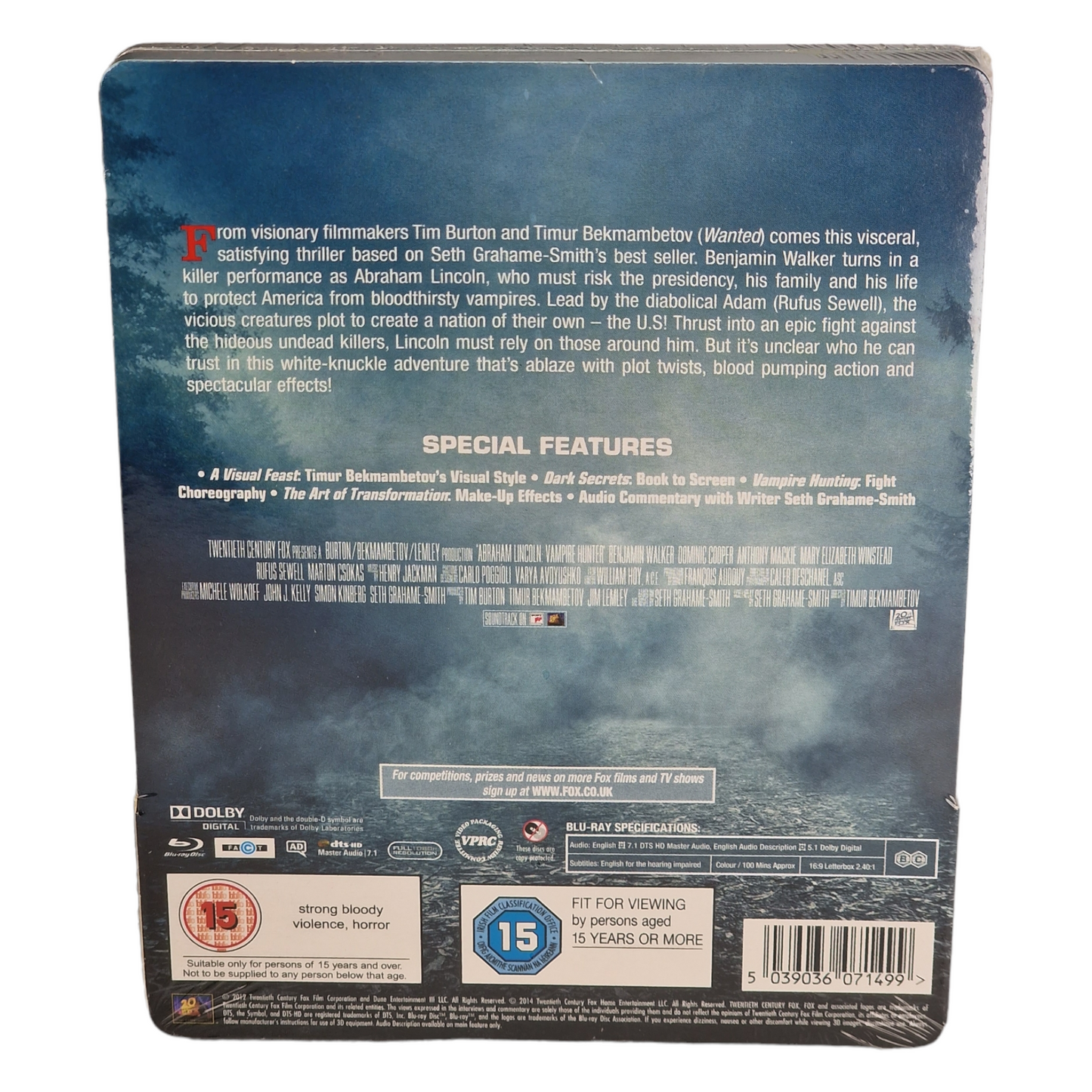 Abraham Lincoln:Chasseur de Vampires Blu-ray 3D+Blu-ray SteelBook Zavvi B