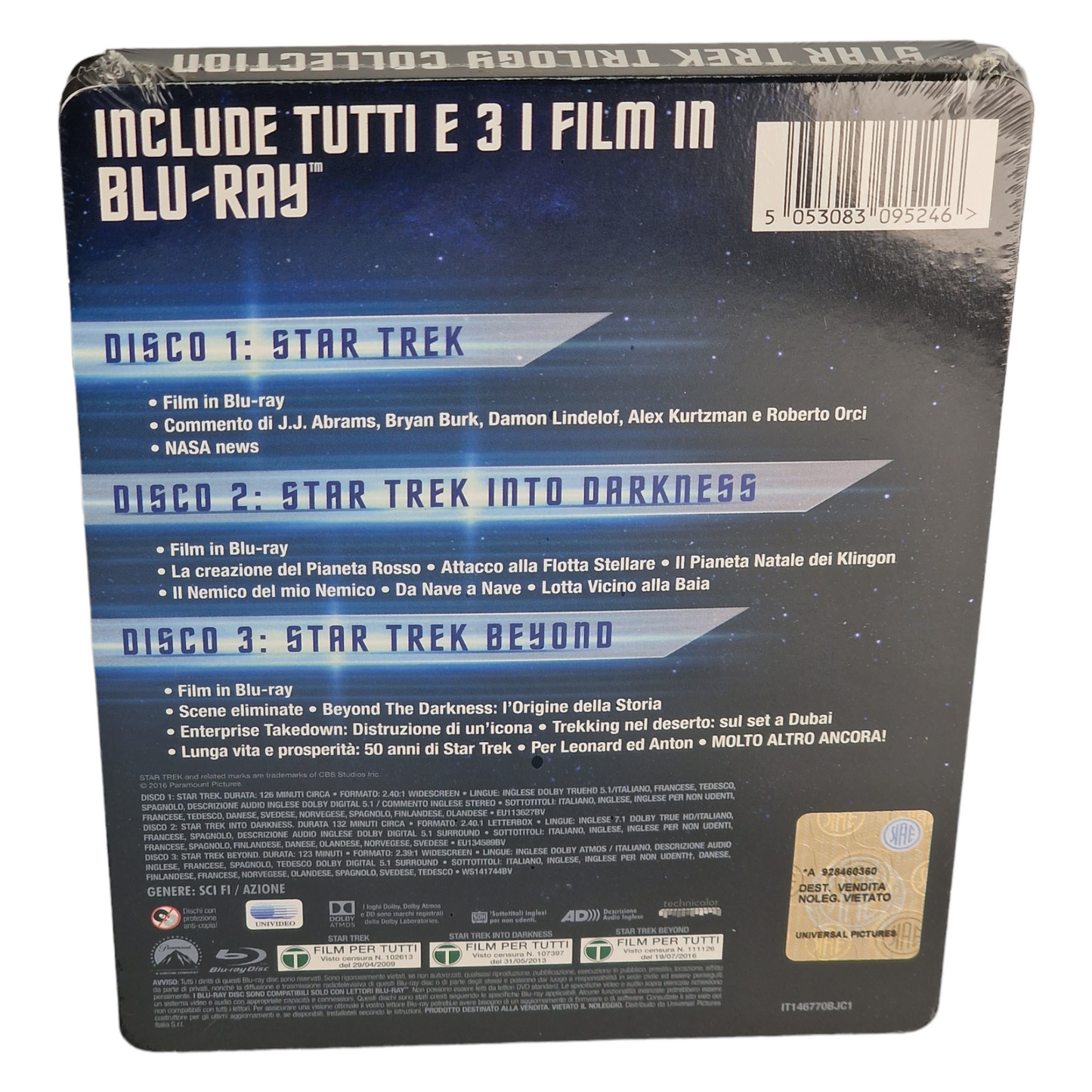 Star Trek Collection 3 Films Blu-ray SteelBook Débossé Ltd Chris Pine 2016 B Zone