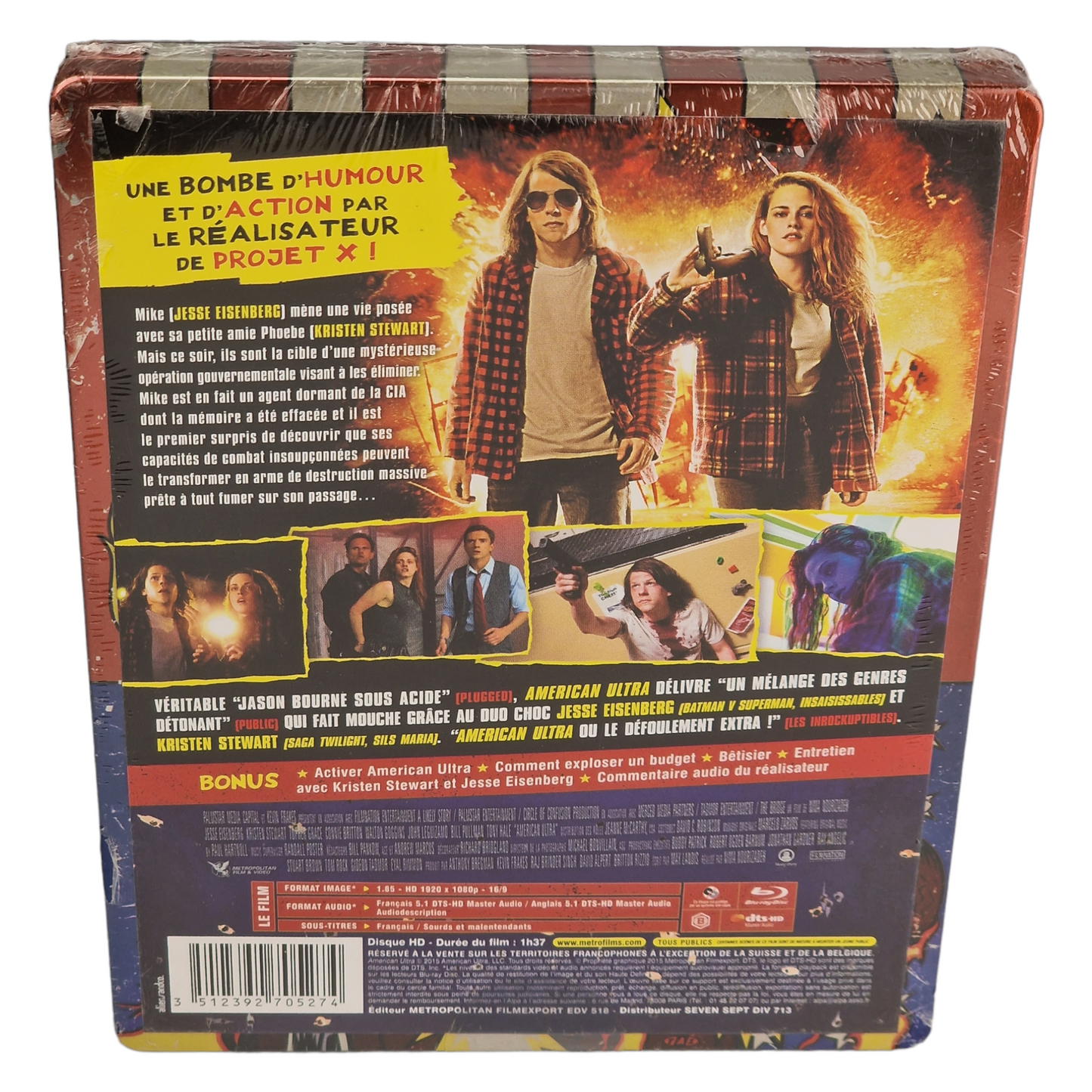 American Ultra  Kristen Stewart Blu-ray SteelBook Collection Fnac 2015 Region B