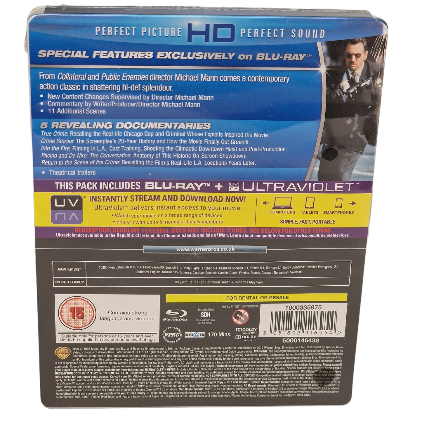 Heat Blu-ray Steelbook Édition limitée Collection Premium 2012 Region Libre