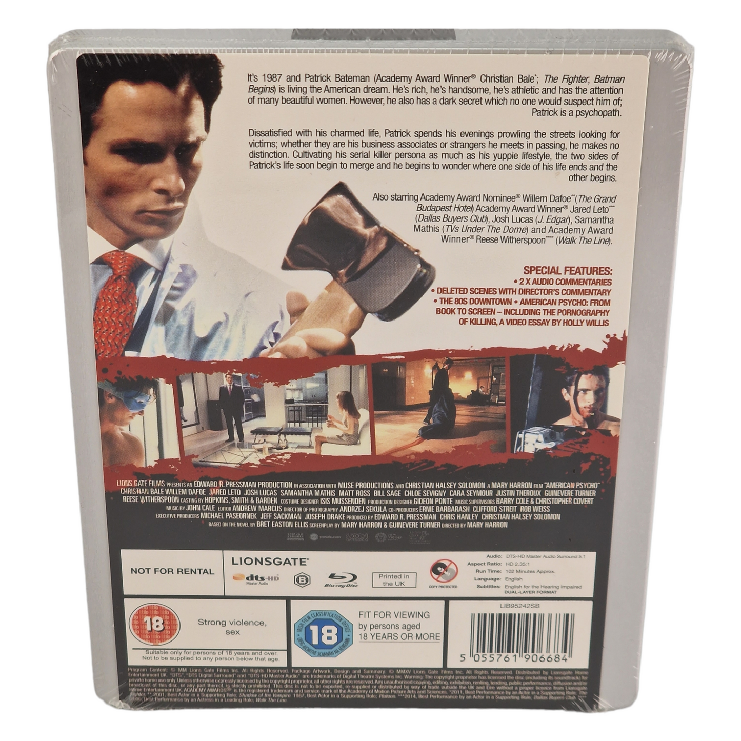 American Psycho Blu-ray Steelbook Edition Limitée Christian Bale 2015  B [-18]