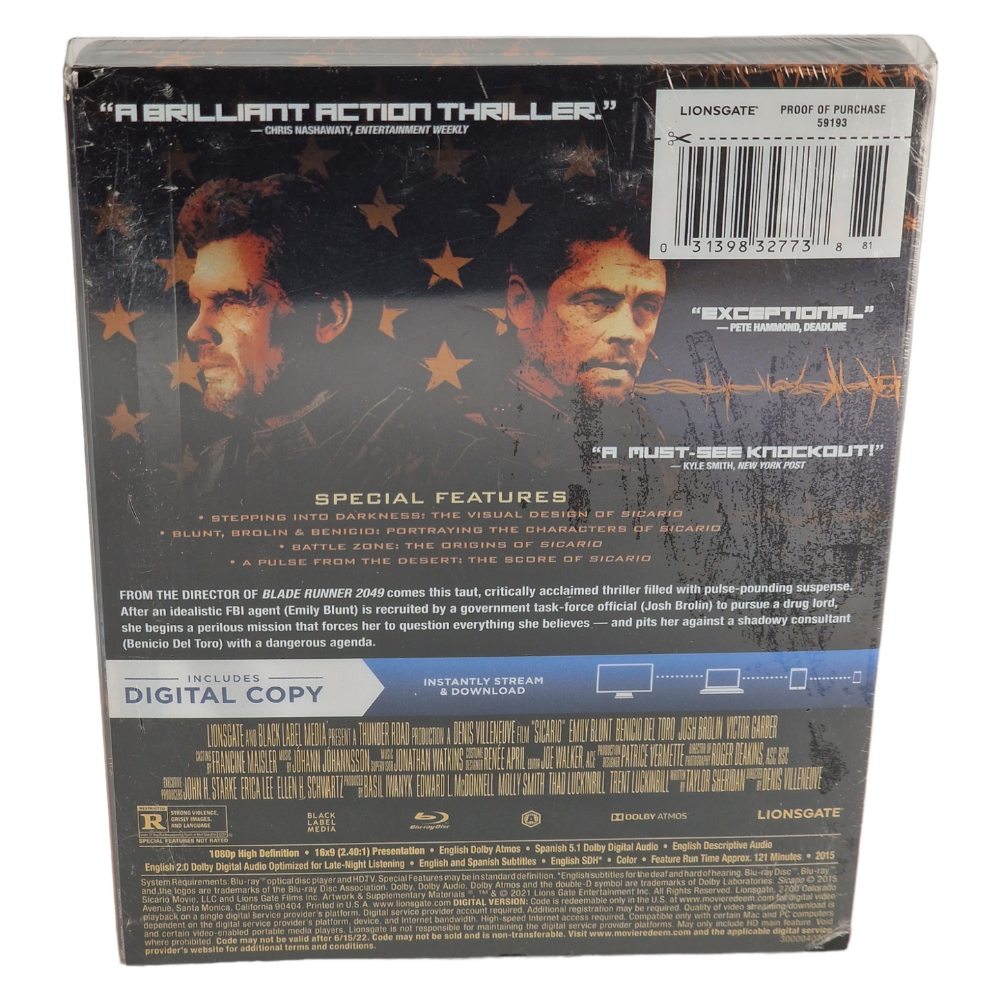 Sicario 2015 Blu-ray Steelbook Target Emily Blunt, Benicio del Toro 2021 Zone A