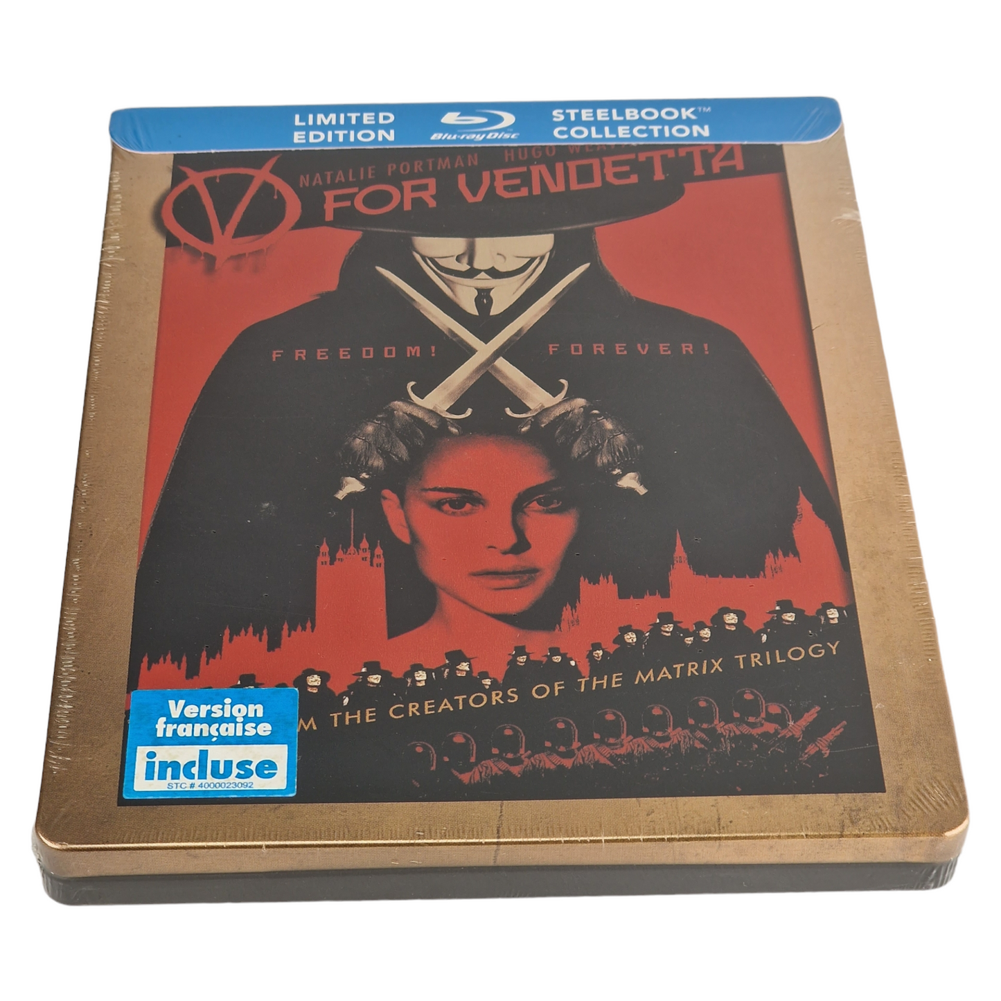 V for Vendetta Blu-ray SteelBook Édition Limitée Natalie Portman Zone Libre[-18]