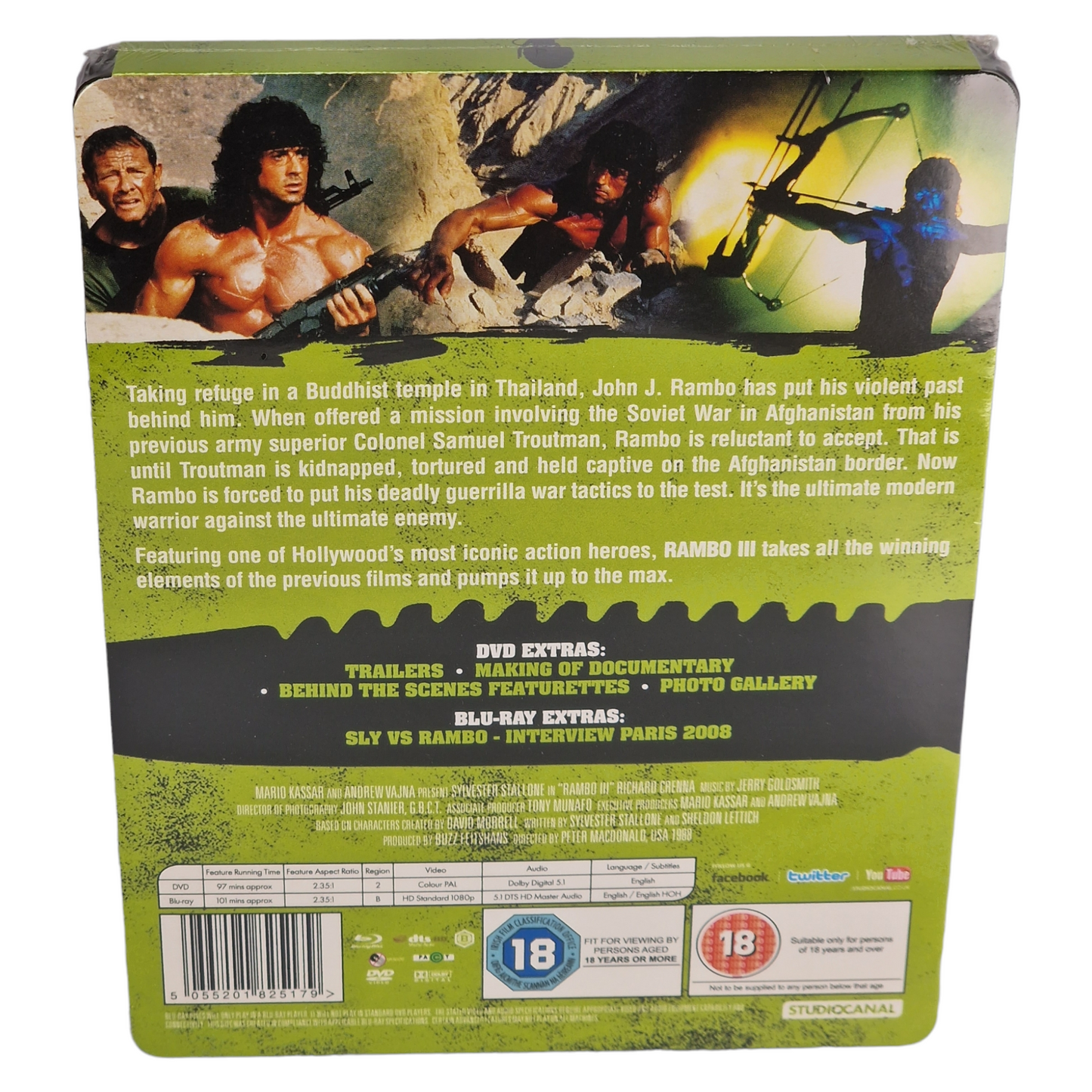 Rambo III SteelBook Blu-ray +DVD Zavvi édition Limitée 2013 Zone Libre[-18]