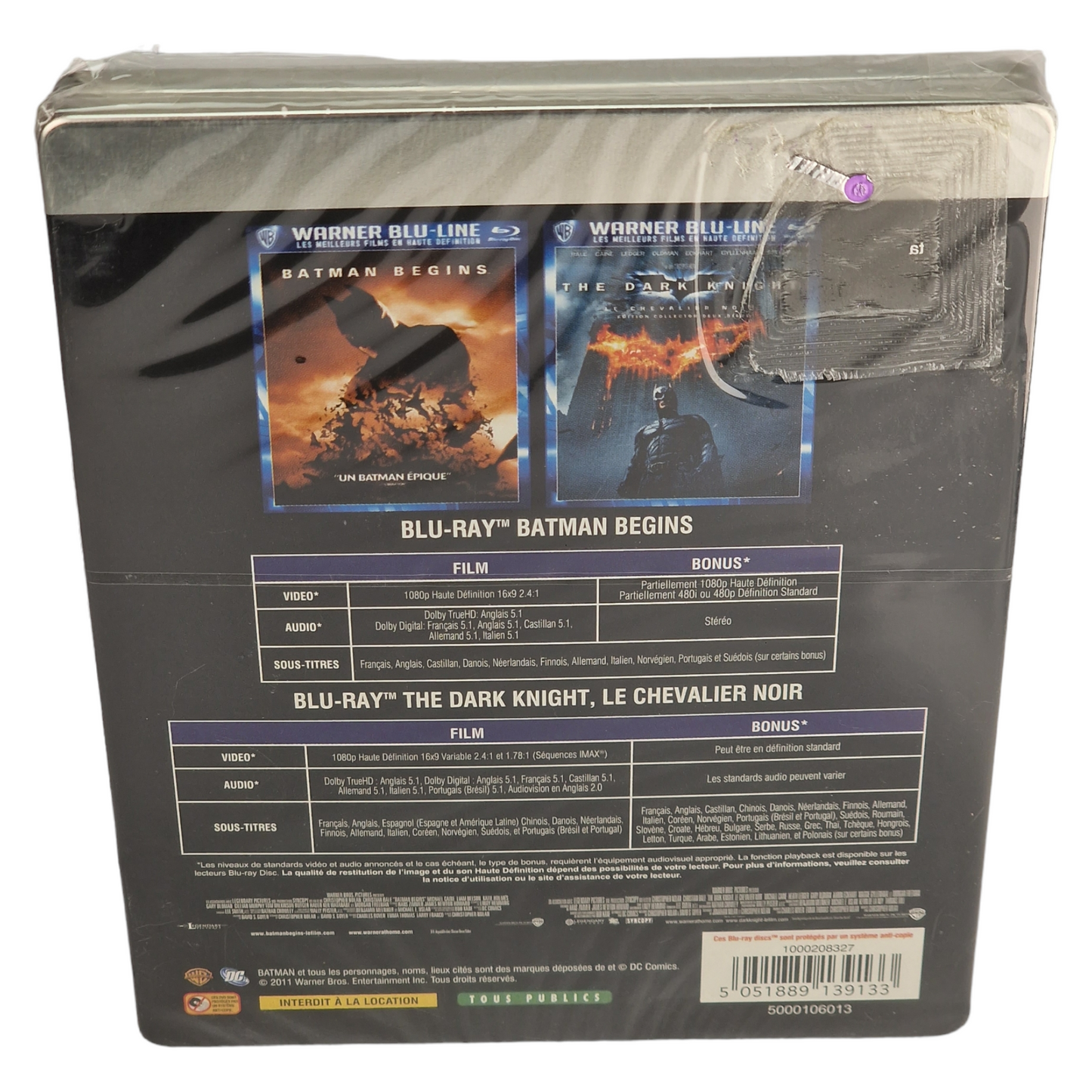 Batman Begins - The Dark Knight 2 Films Blu-ray SteelBook  2011  Region Libre