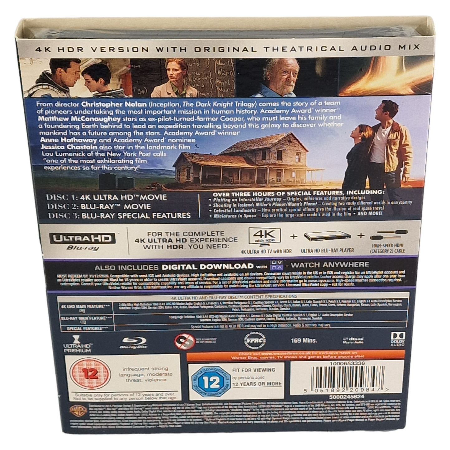 Interstellar , 4K Ultra HD + Blu-ray VF [Royaume-Uni] [Import] Région libre