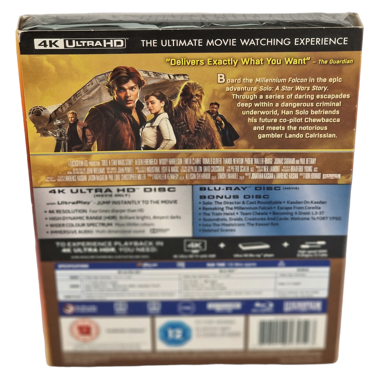 Solo : A Star Wars Story 4K Ultra HD + Blu-ray+Bonus VF [UK Import]  Sans région