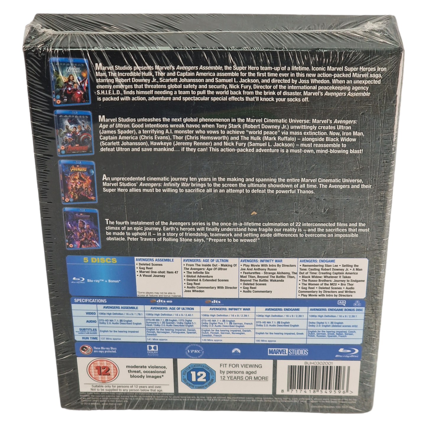 The Avengers Assembled Blu-ray _ Collection complète de 4 films (Version anglaise)