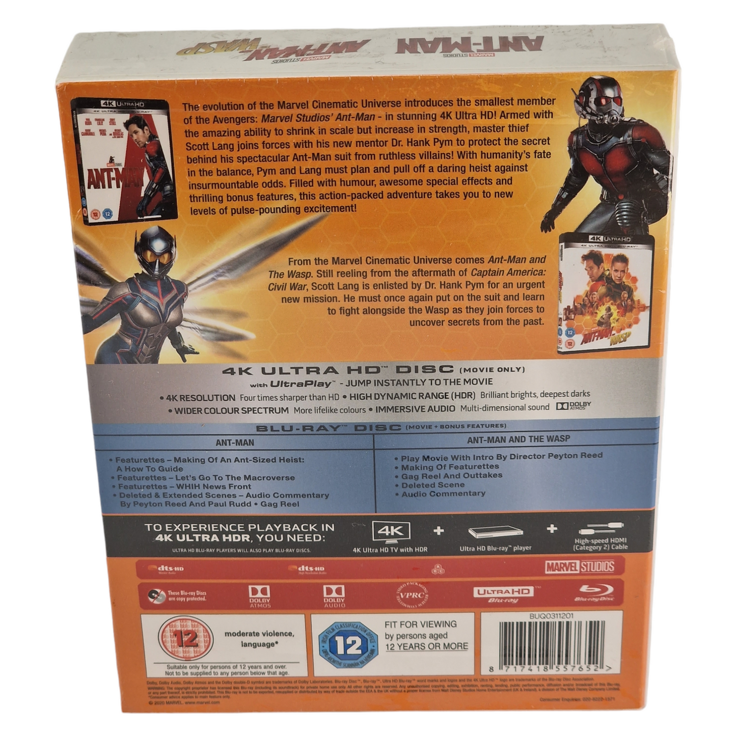 Ant-Man 4K Ultra HD + Blu-ray : Collection de 2 films VF  [Region Free]